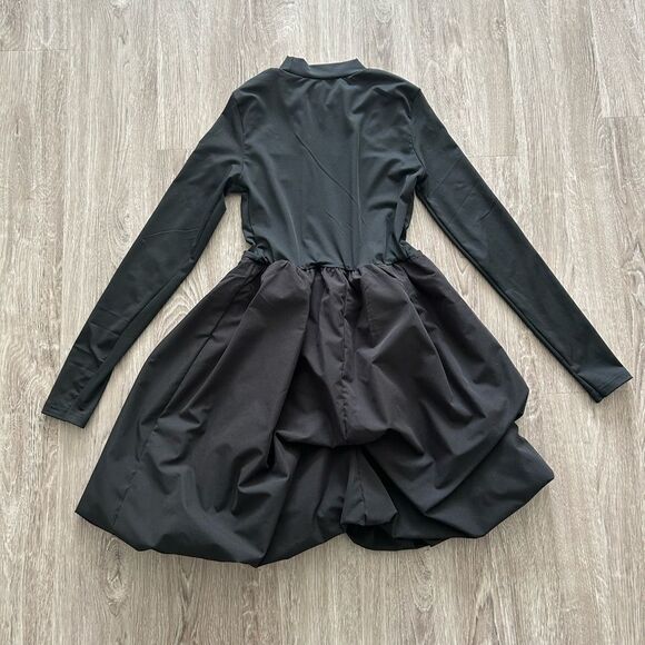 Bubble Hem Black Mini Dress - Picture 6 of 8